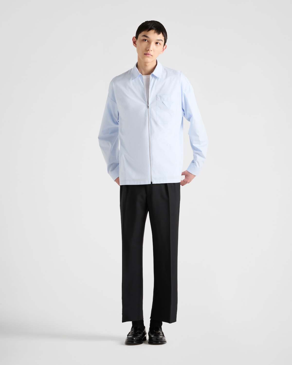 Prada Camisa de algodón con cremallera Rebajas top
