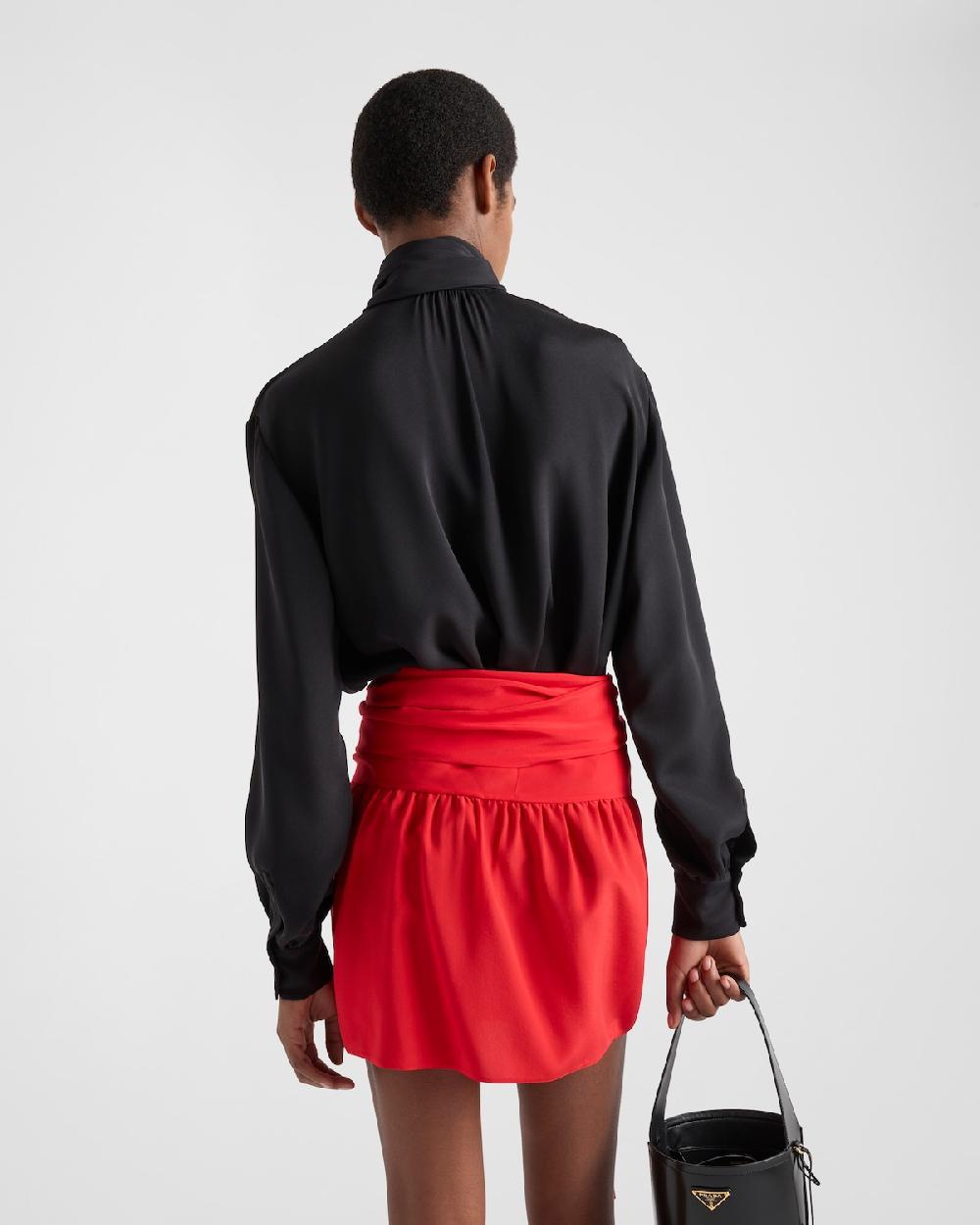 Prada Camisa de crepé Precio de fábrica