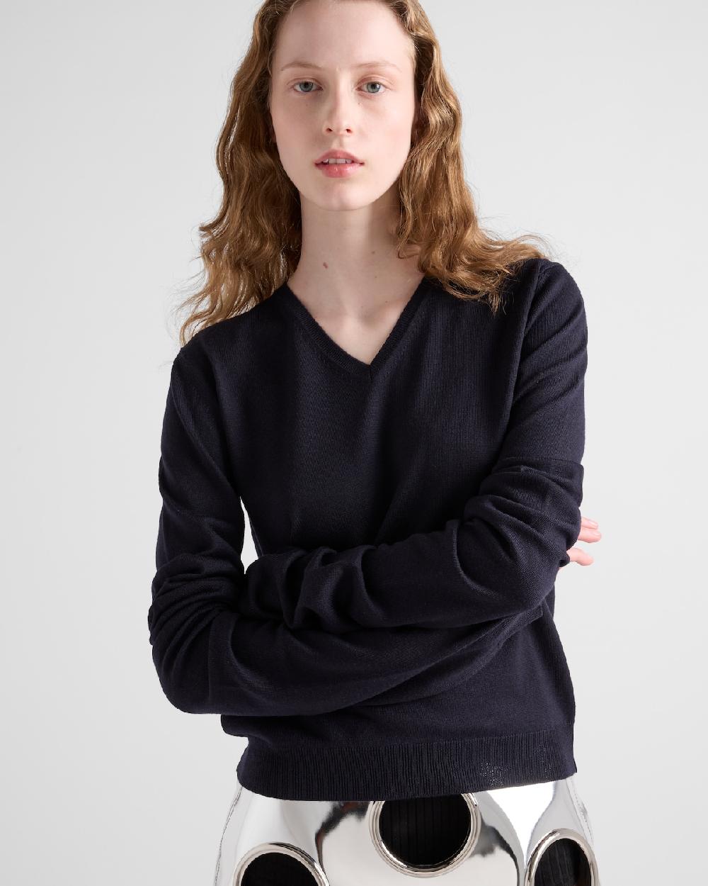 Prada Jersey de lana con escote en V Promoción por tiempo limitado
