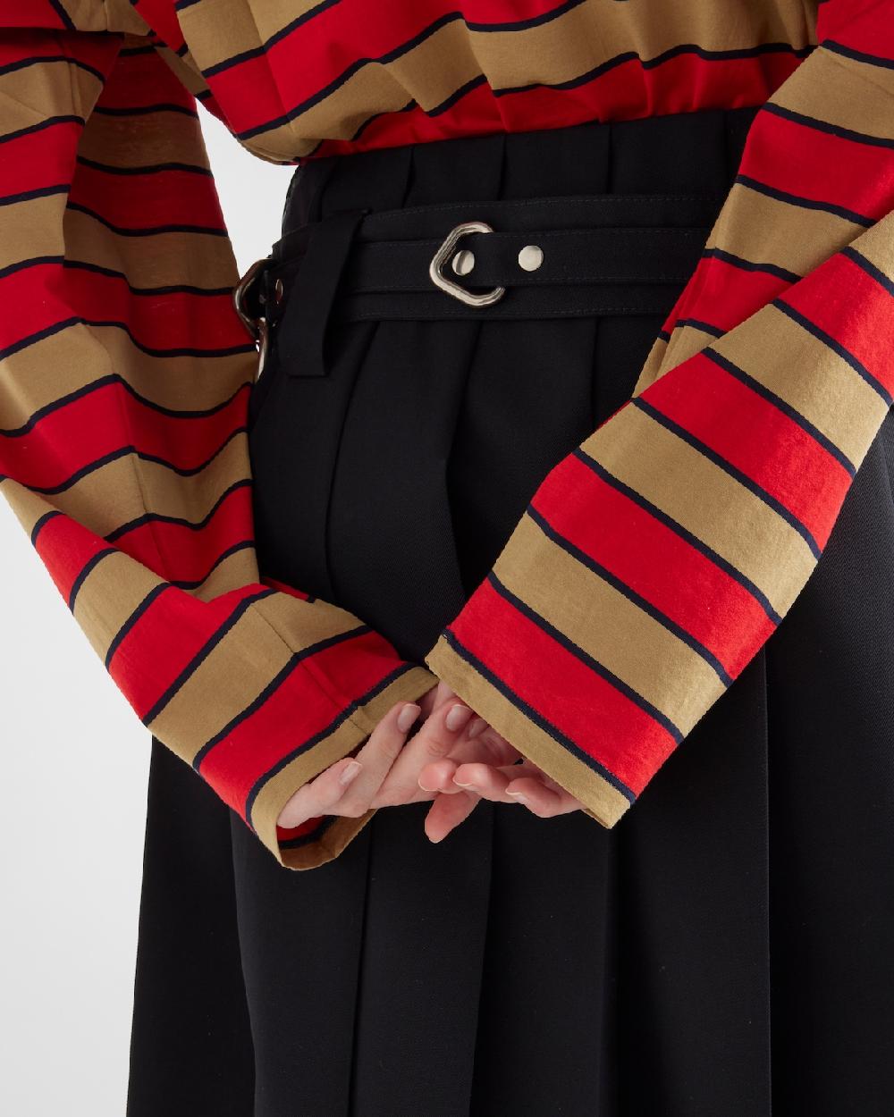Prada Camiseta de manga larga de algodón de hilo de Escocia a rayas Liquidación
