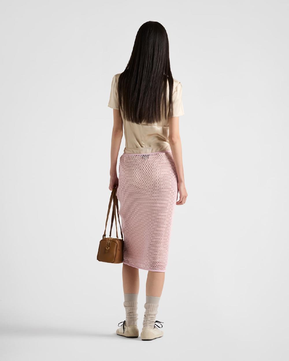 Prada Falda de malla de algodón Limitado a 3 días