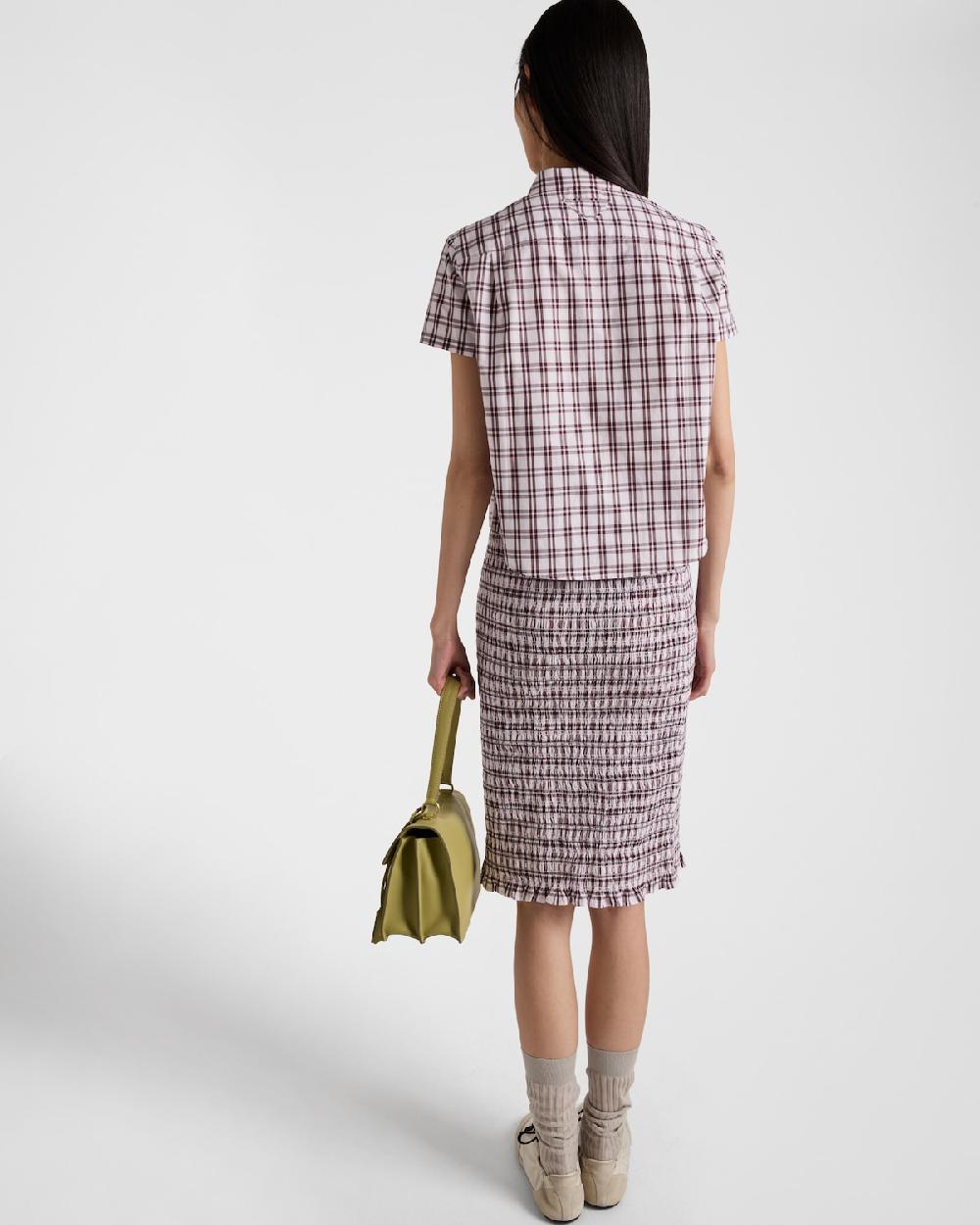 Prada Camisa de cuadros en algodón Ahorra y exporta