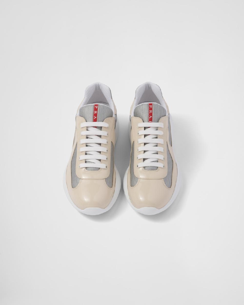 Prada Zapatillas de charol y tejido técnico Prada America's Cup Rebajas de fin de temporada