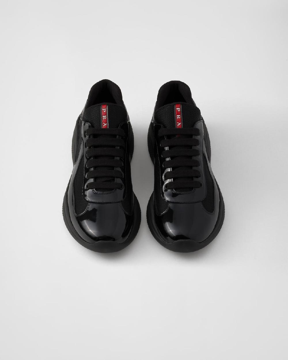 Prada Zapatillas Prada America's Cup de charol y tejido técnico Devoluciones gratuitas