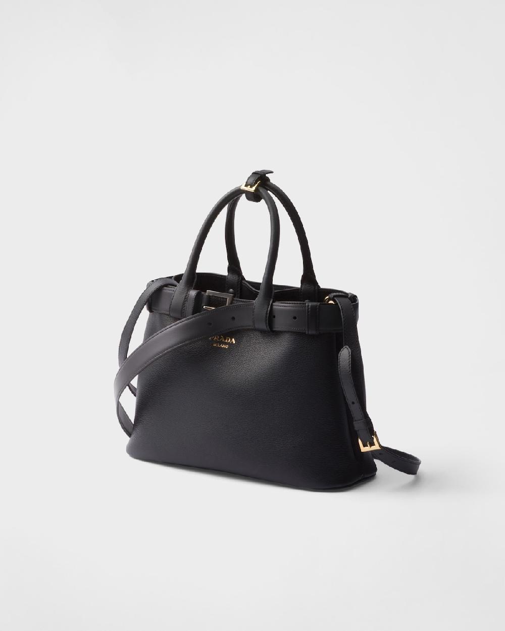 Prada Bolso de piel mediano Prada Buckle con cinturón Oferta exclusiva