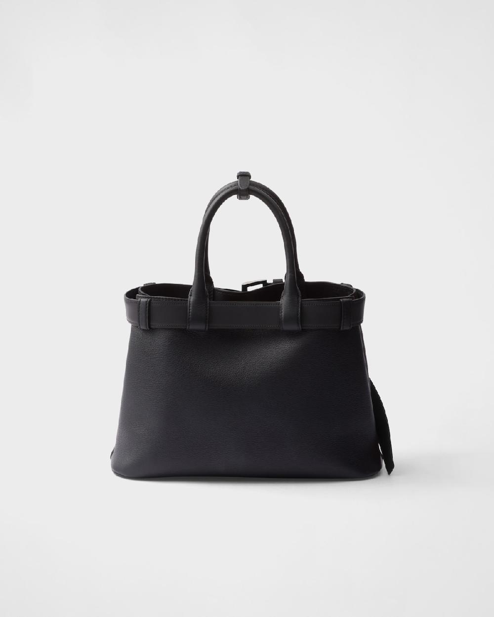 Prada Bolso de piel mediano Prada Buckle con cinturón Oferta exclusiva