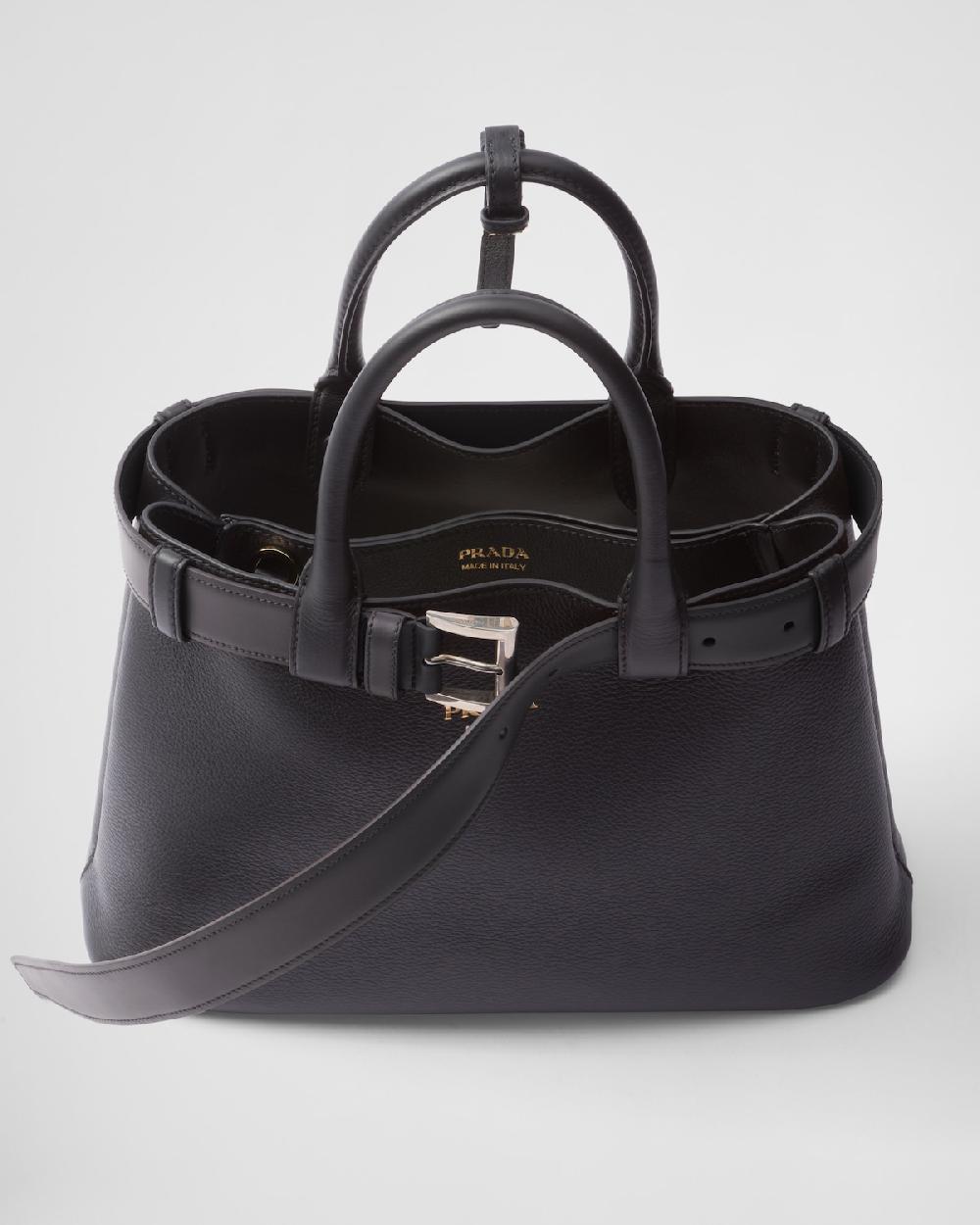 Prada Bolso de piel mediano Prada Buckle con cinturón Oferta exclusiva