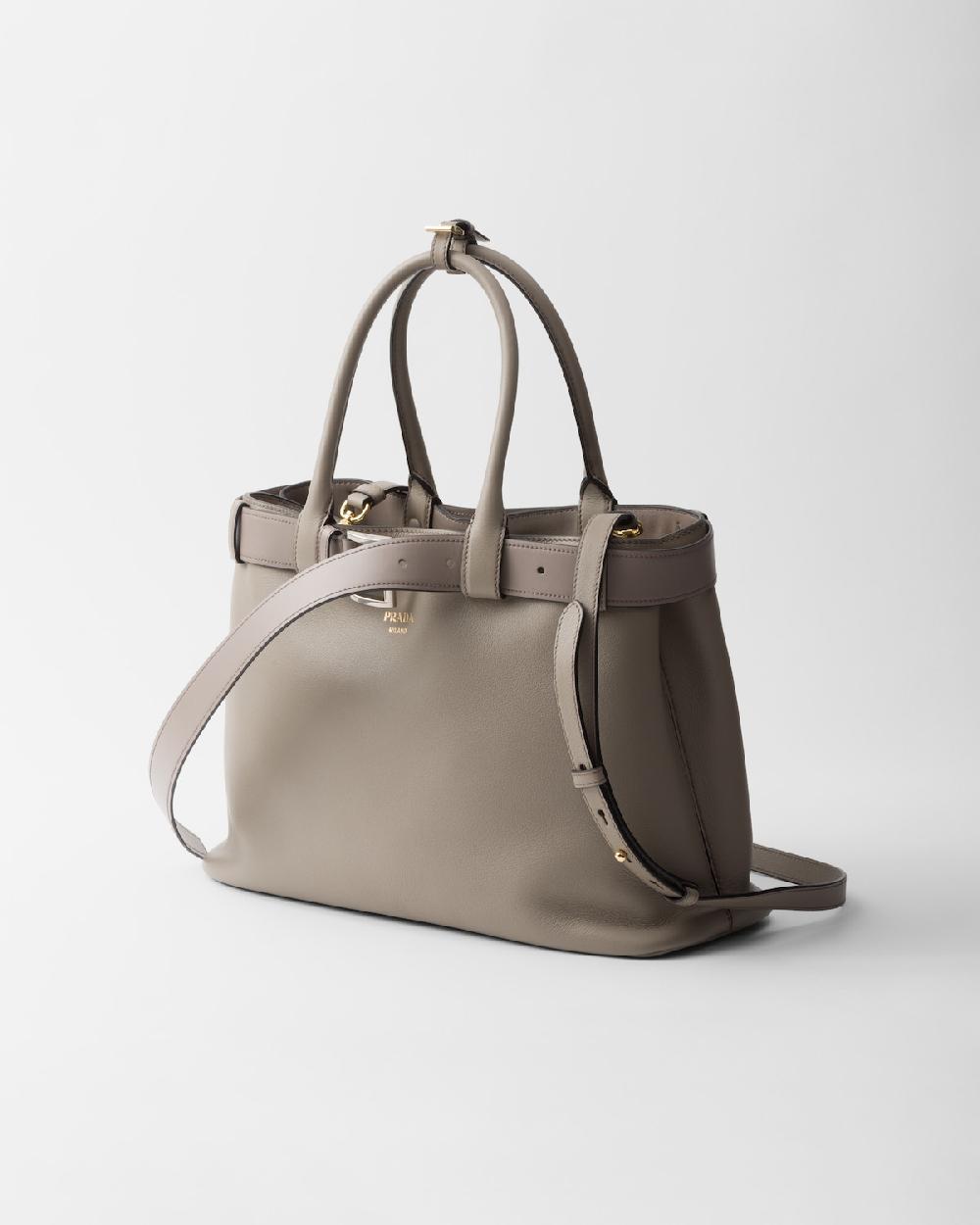Prada Bolso grande de piel Prada Buckle con cinturón Descuento por venta flash