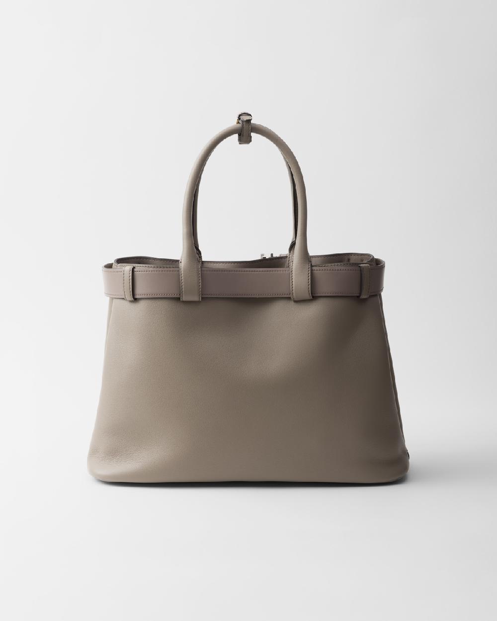 Prada Bolso grande de piel Prada Buckle con cinturón Descuento por venta flash
