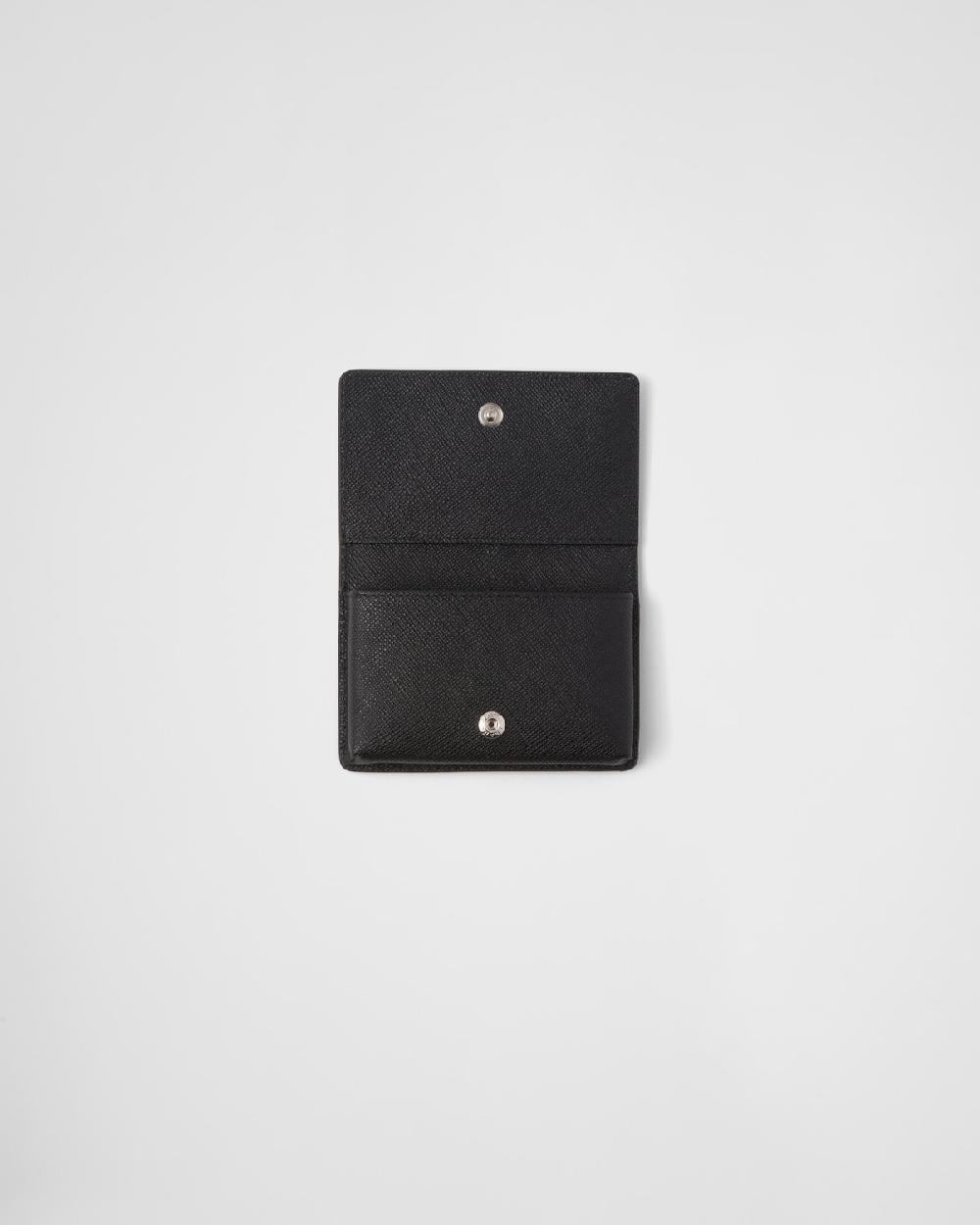 Prada Tarjetero de piel Saffiano Gran oferta
