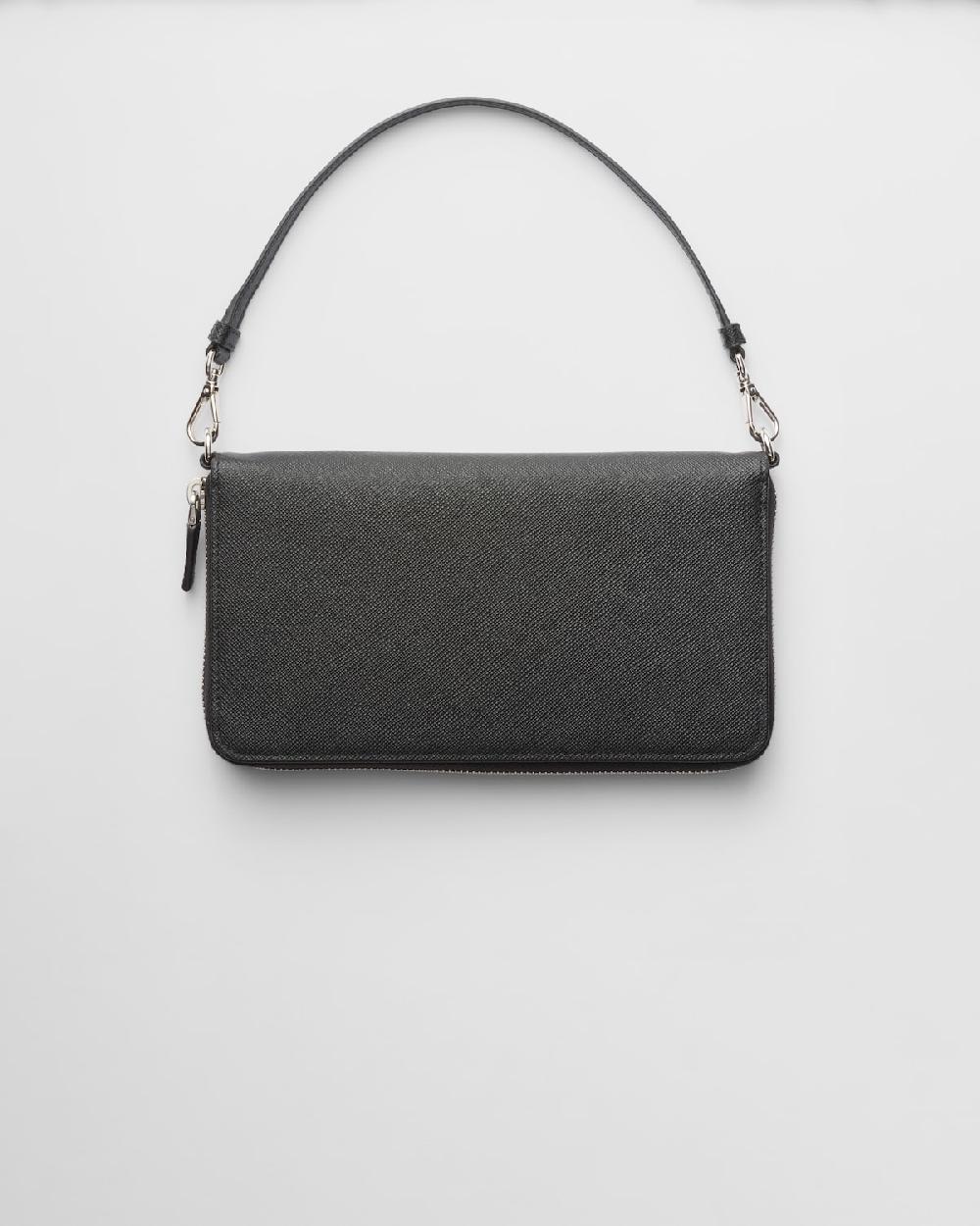 Prada Portadocumentos de piel Saffiano Liquidación