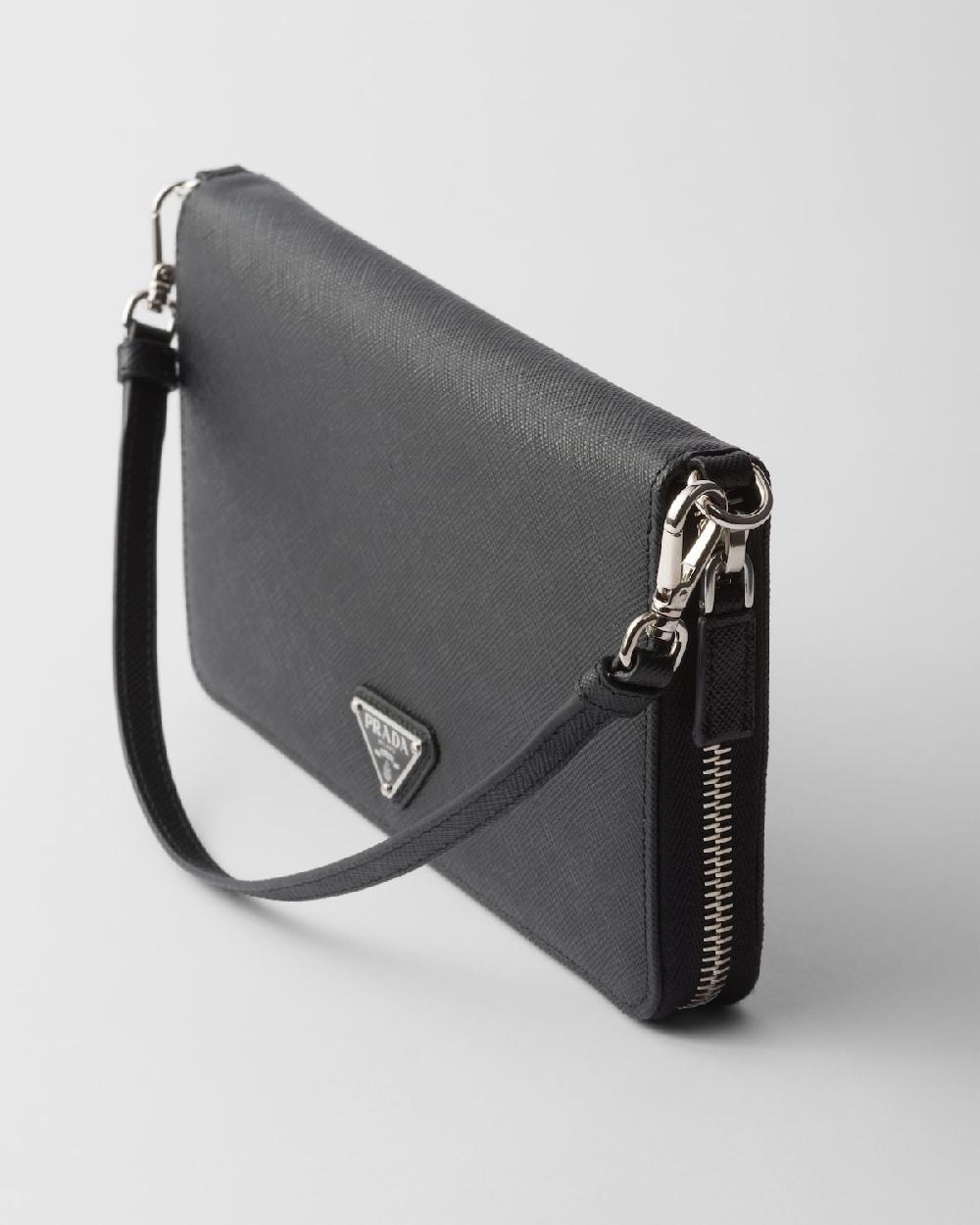 Prada Portadocumentos de piel Saffiano Liquidación