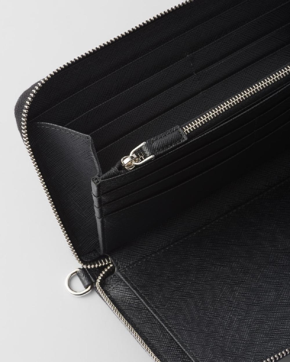 Prada Portadocumentos de piel Saffiano Liquidación