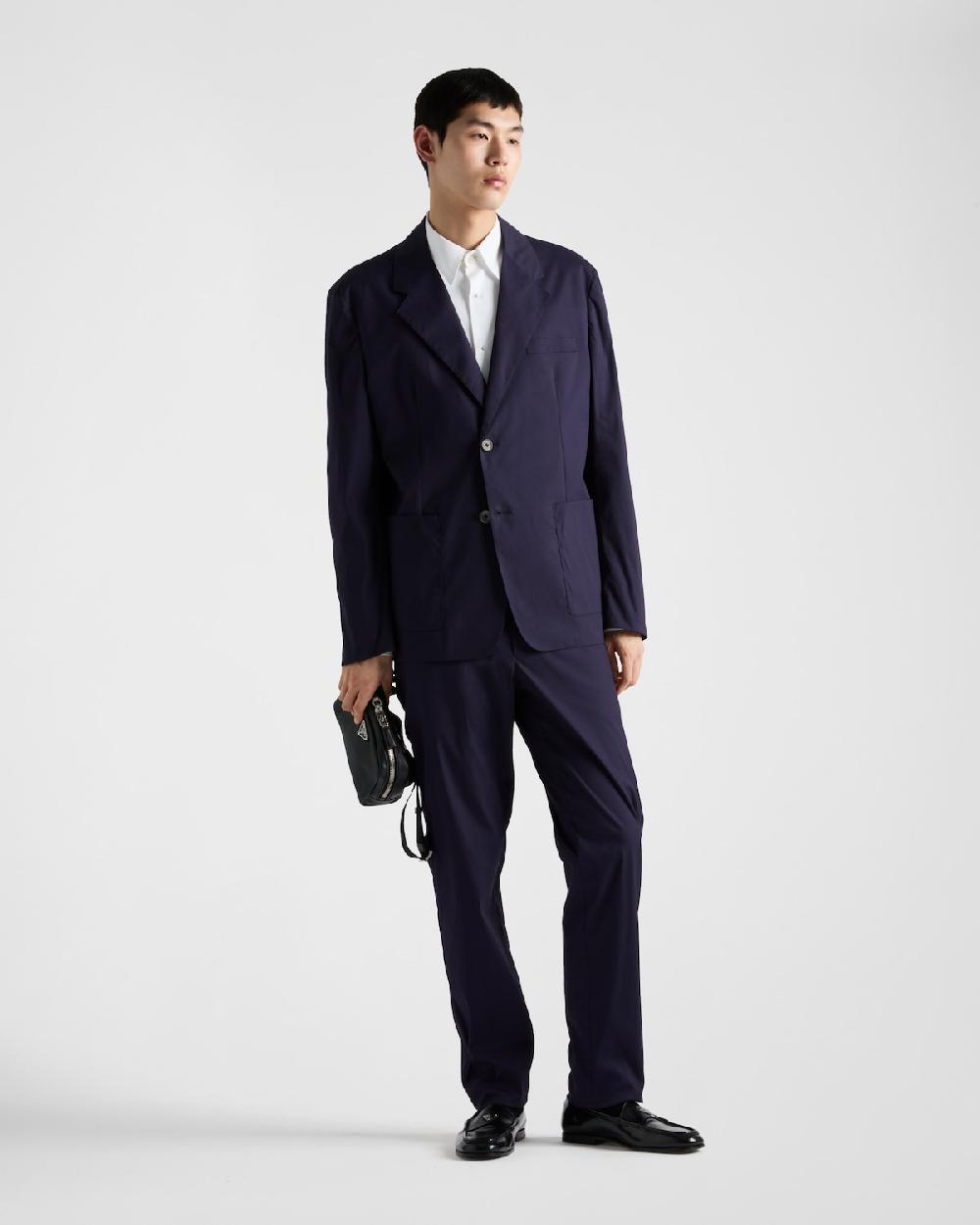 Prada Chaqueta de botonadura simple en mezcla de algodón Mejor oferta