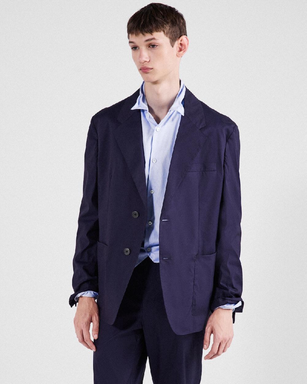 Prada Chaqueta de botonadura simple en mezcla de algodón Mejor oferta