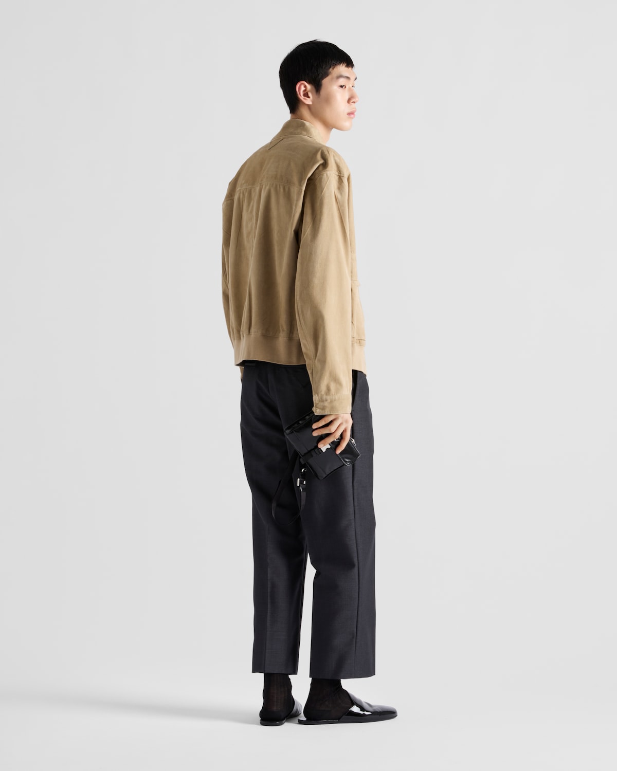 Prada Chaqueta bomber de ante y algodón Rebajas top