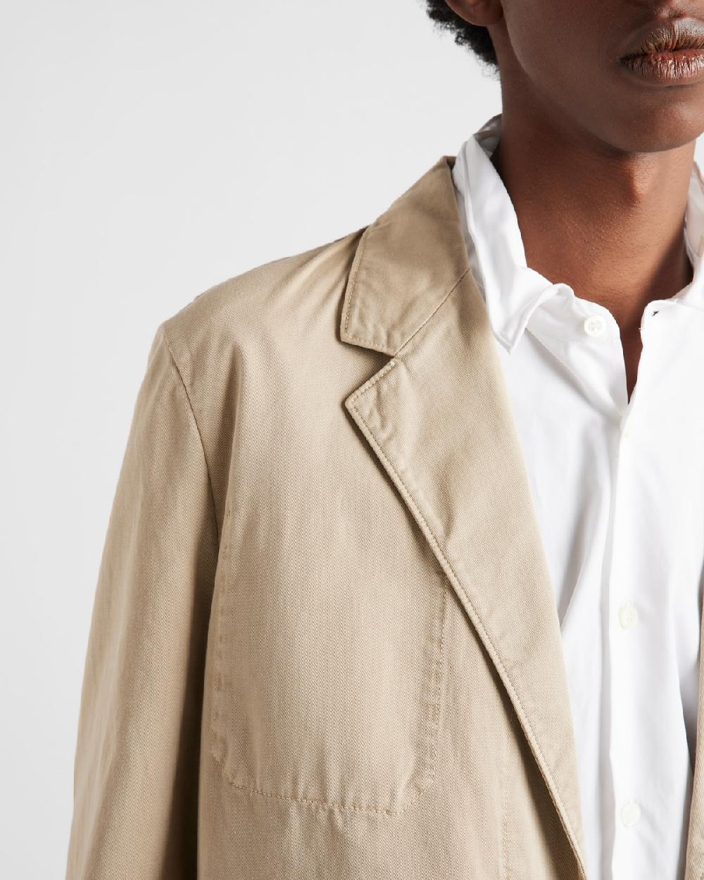 Prada Chaqueta de algodón de botonadura simple Promoción por tiempo limitado