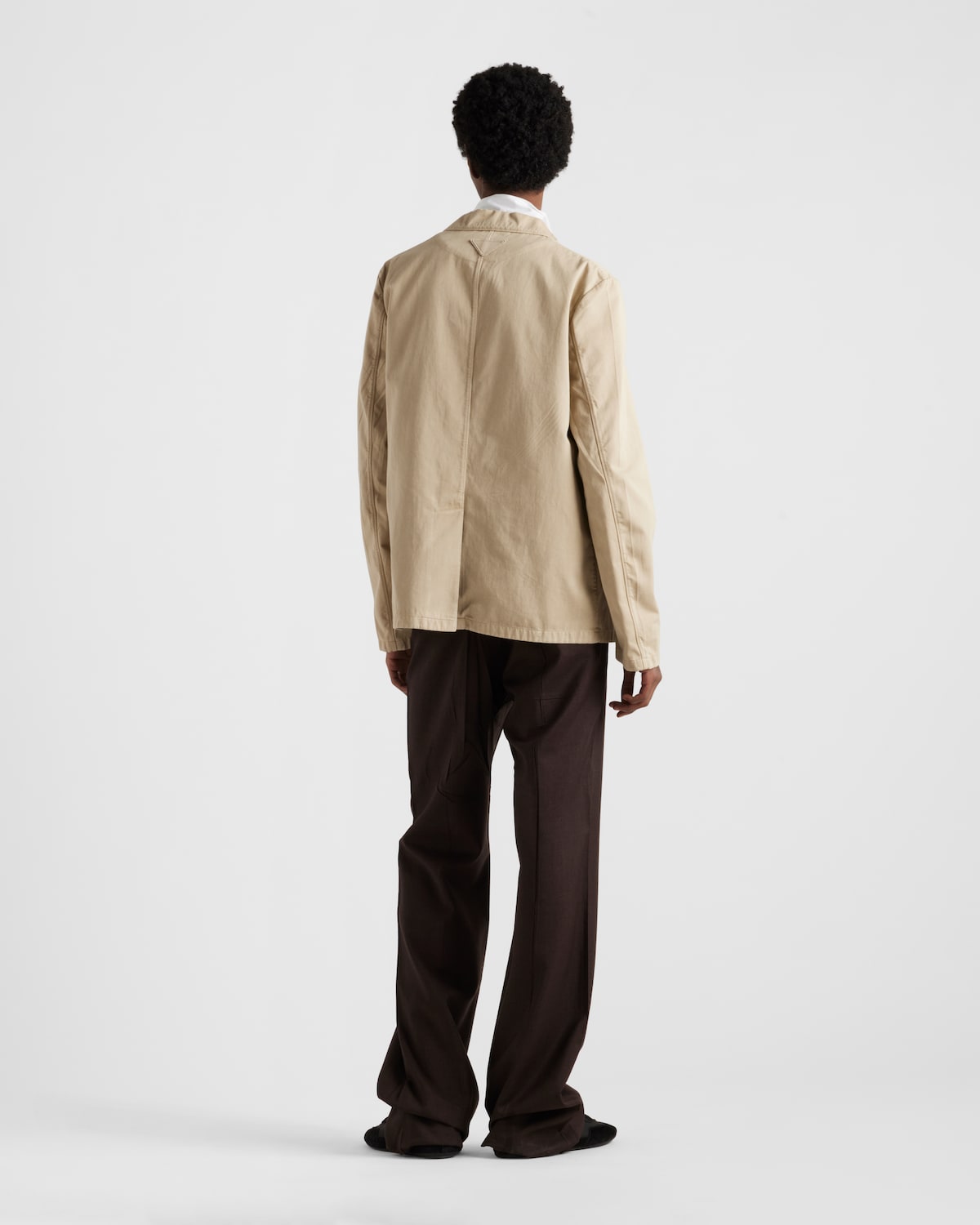 Prada Chaqueta de algodón de botonadura simple Promoción por tiempo limitado