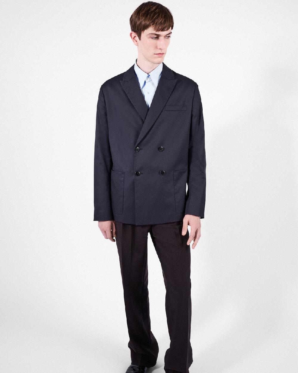 Prada Chaqueta de botonadura doble en algodón Envío internacional gratuito