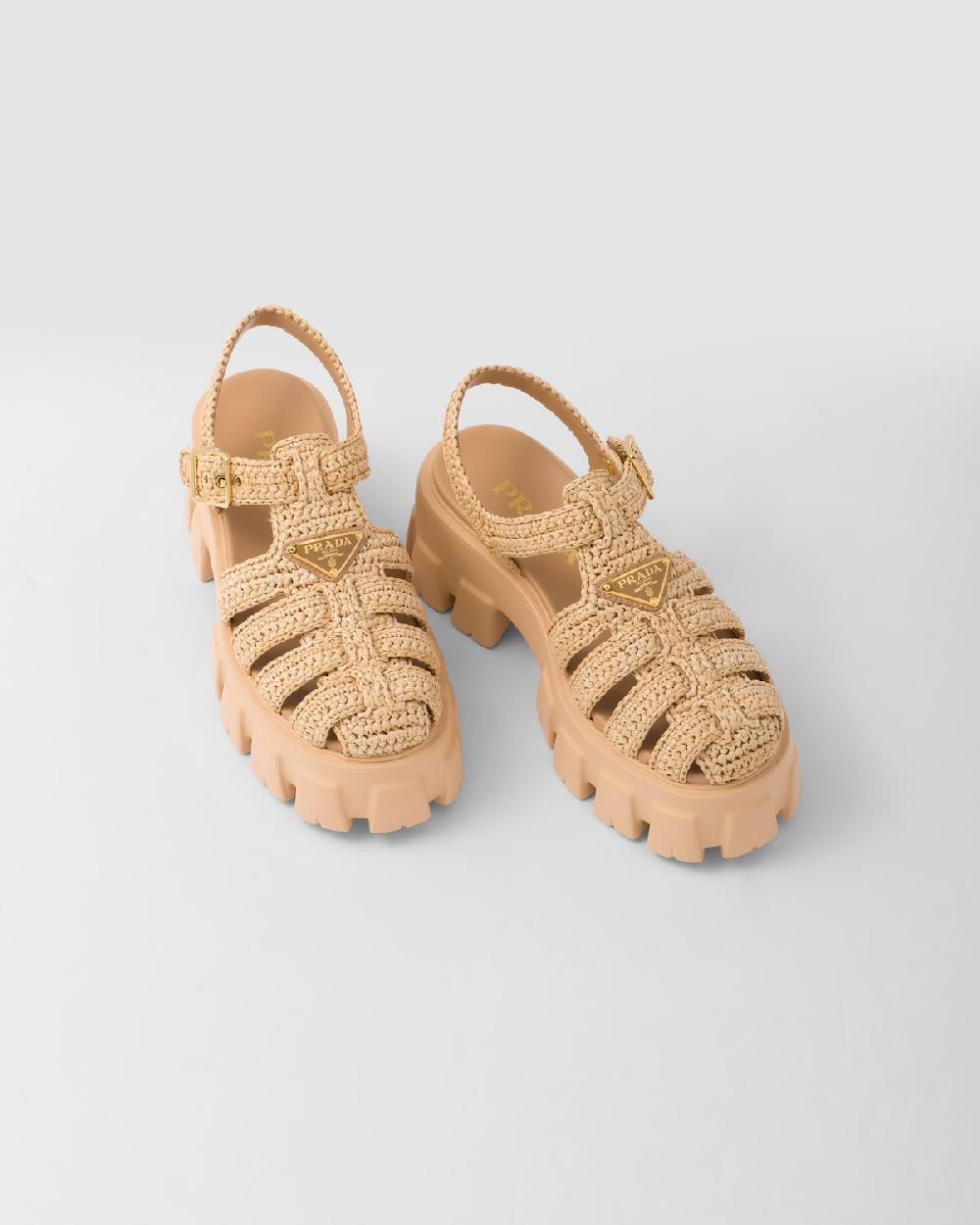 Prada Sandalias de croché Monolith Precio ultrabajo