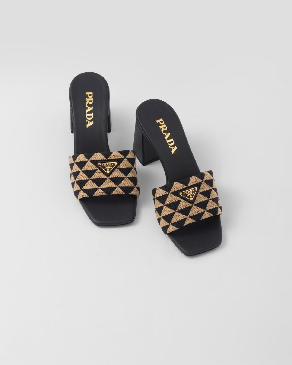 Prada Sandalias de tejido bordado En línea