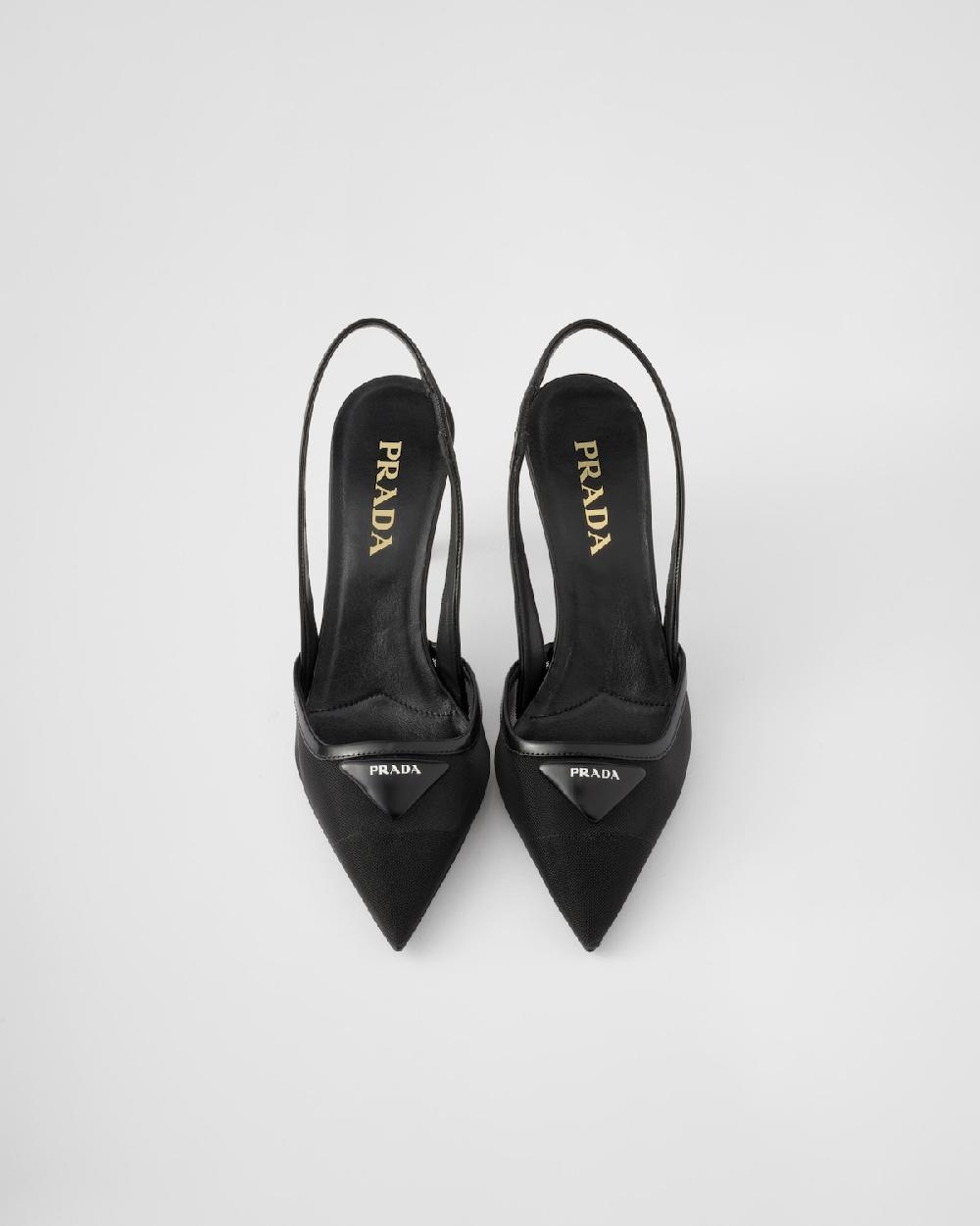 Prada Zapatos de tacón destalonado de malla Outlet online