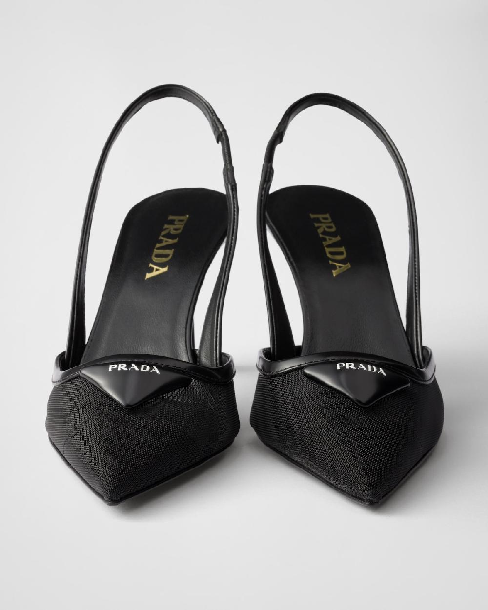 Prada Zapatos de tacón destalonado de malla Outlet online