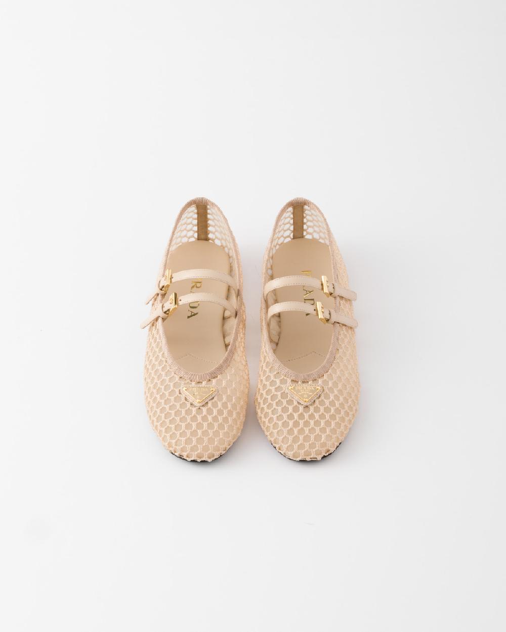 Prada Bailarinas de tejido de malla Ofertas