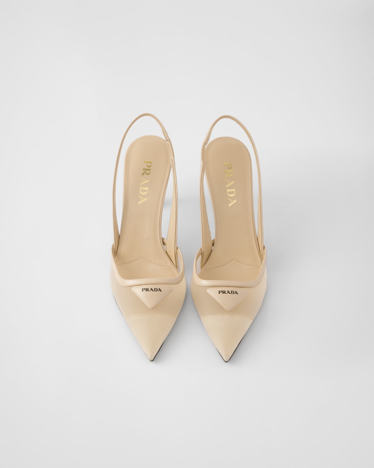 Prada Zapatos de tacón destalonado de malla Venta caliente