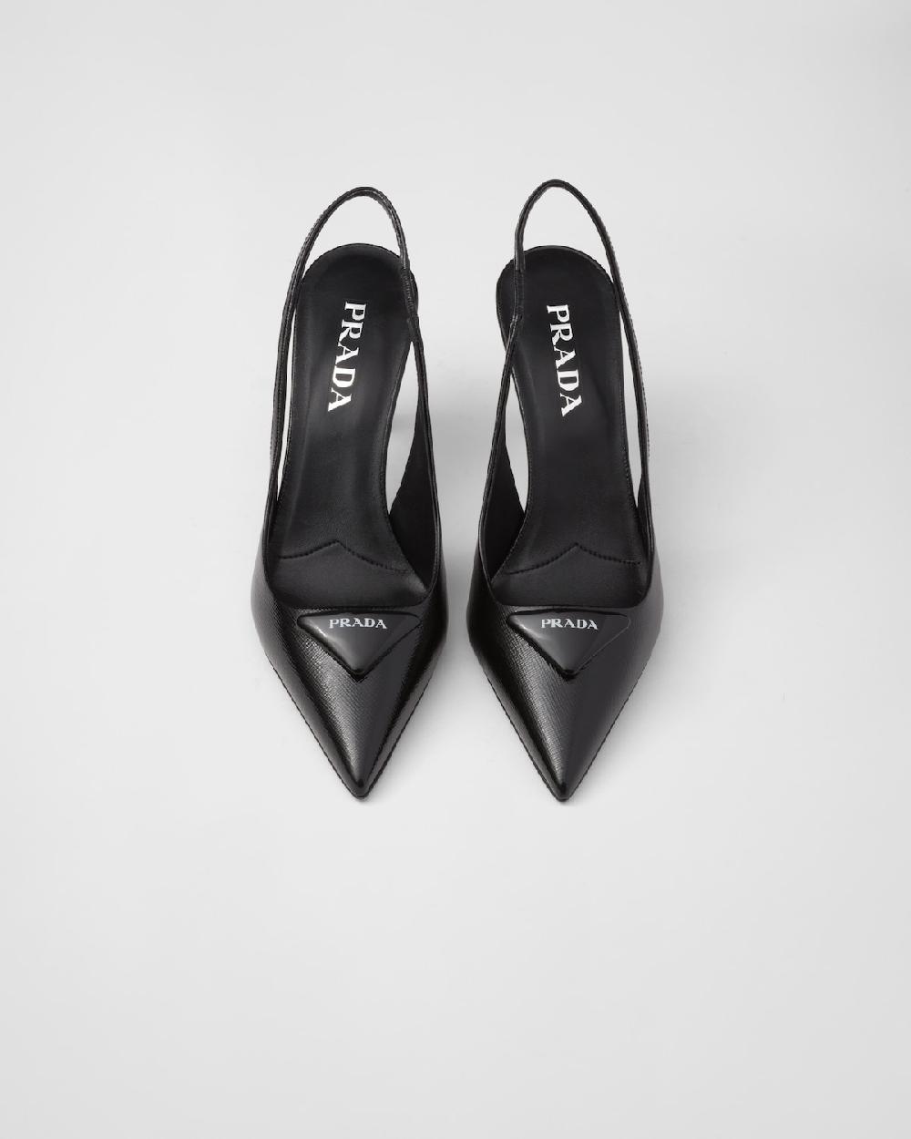 Prada Zapatos de salón destalonados de charol Saffiano Gran oferta