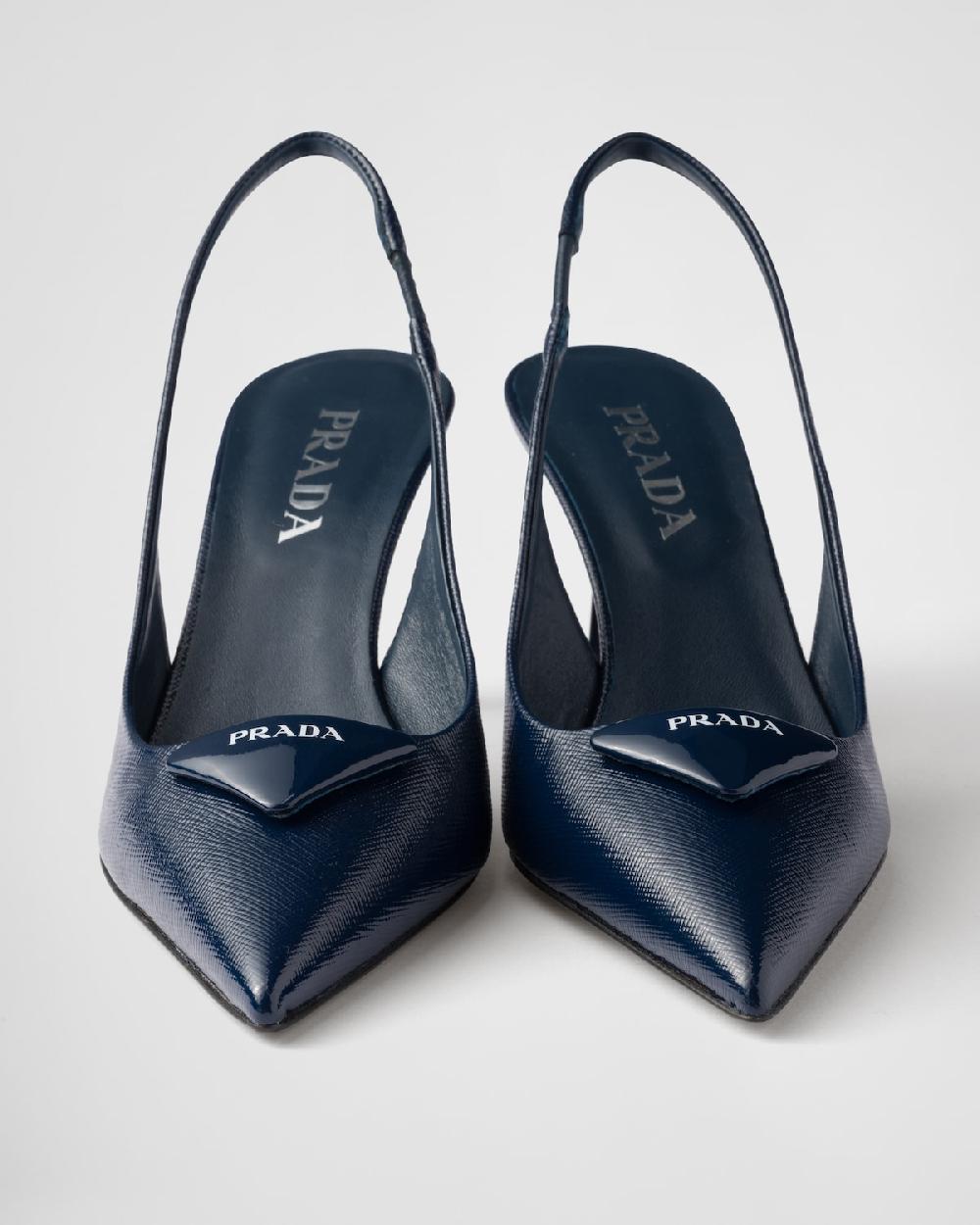 Prada Zapatos de salón destalonados de charol Saffiano Rebajas baratas