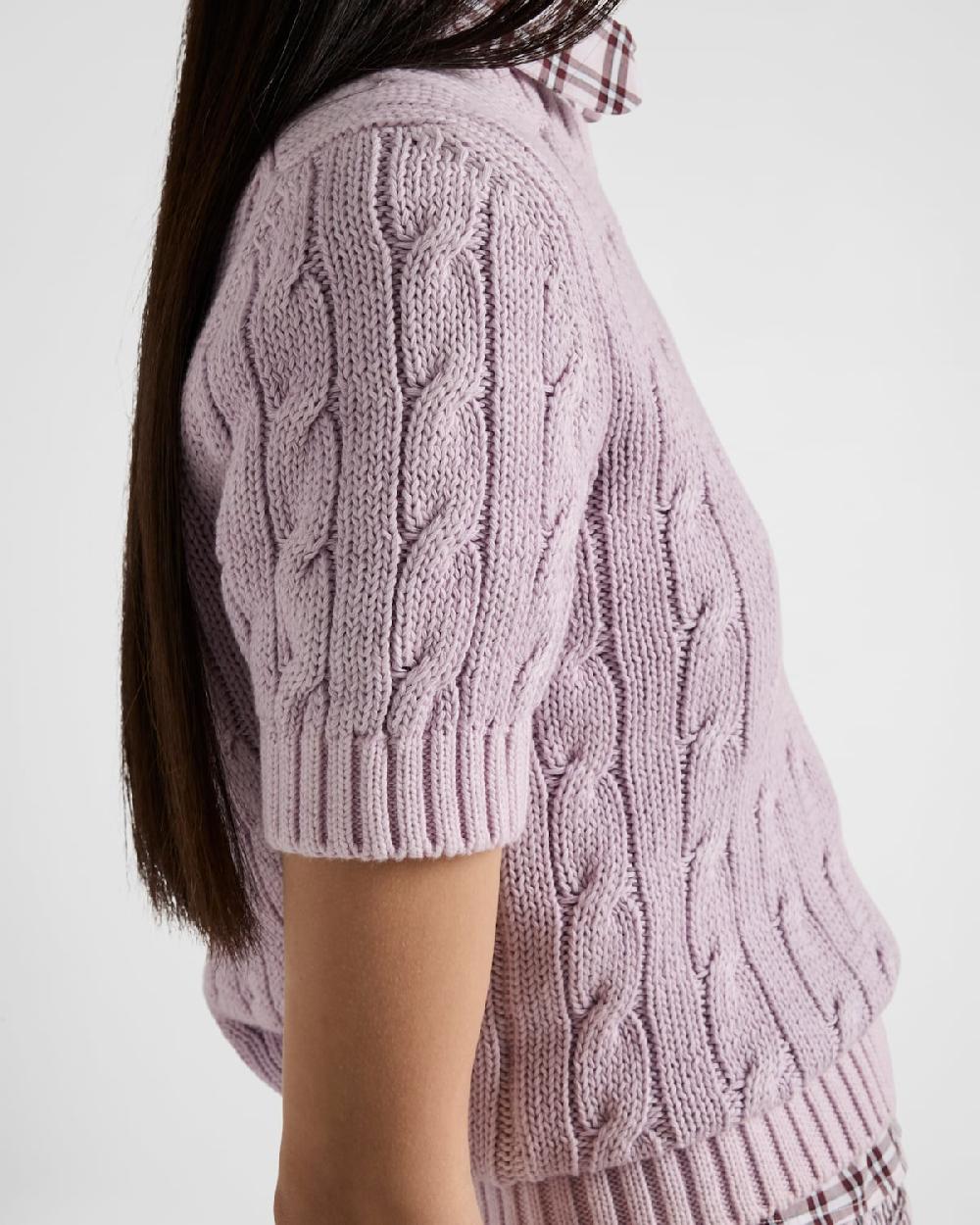 Prada Jersey de algodón con cuello redondo Ventas relámpago