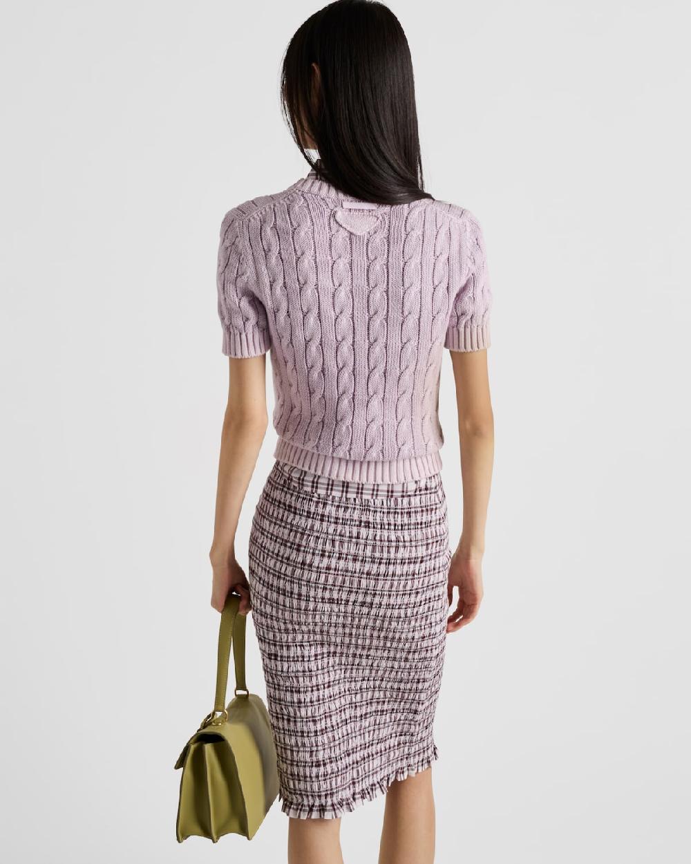 Prada Jersey de algodón con cuello redondo Ventas relámpago