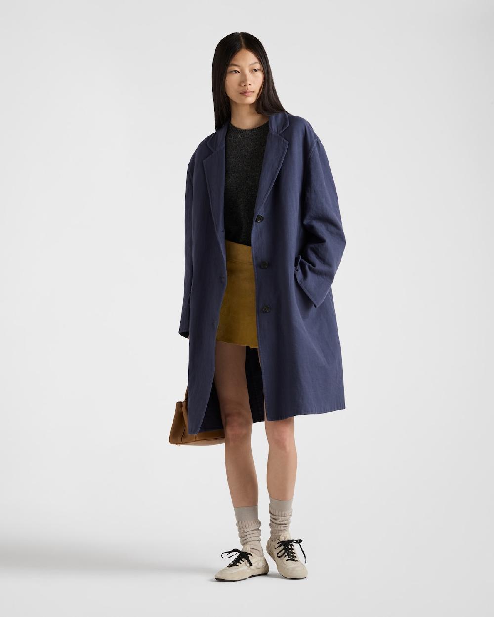 Prada Abrigo de botonadura simple de algodón doble Envío gratis