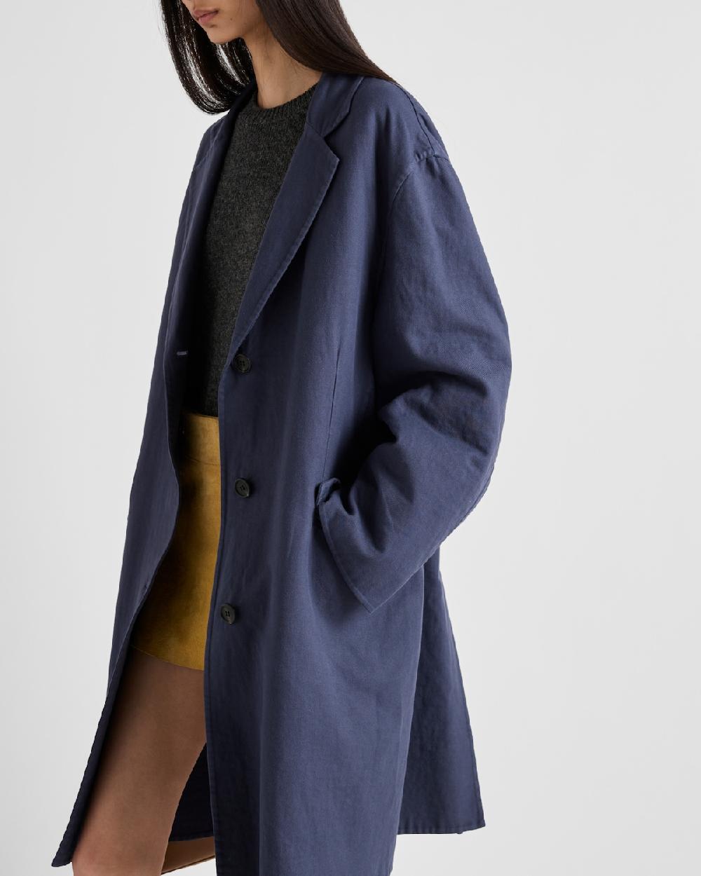 Prada Abrigo de botonadura simple de algodón doble Envío gratis