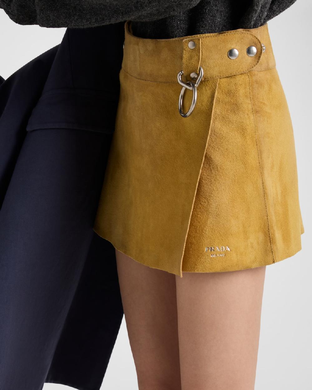 Prada Minifalda de ante Oferta especial