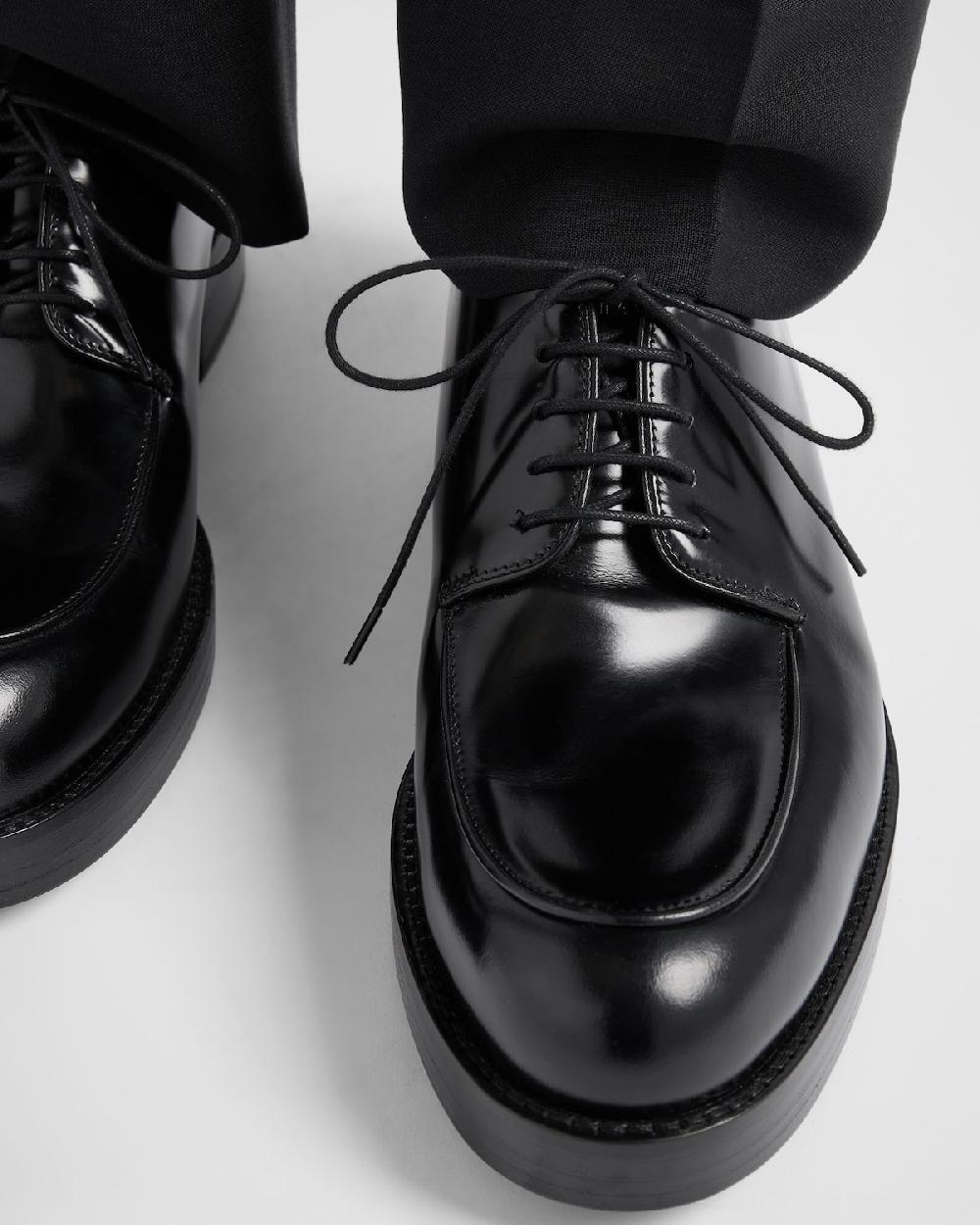 Prada Zapatos Derby de piel cepillada Rebajas de fin de temporada