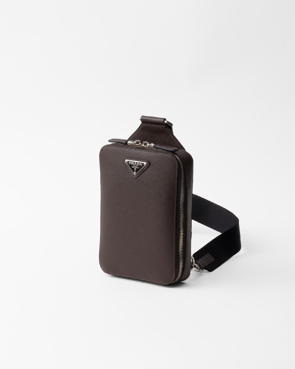 Prada Bolso Prada Brique de piel Saffiano Venta caliente