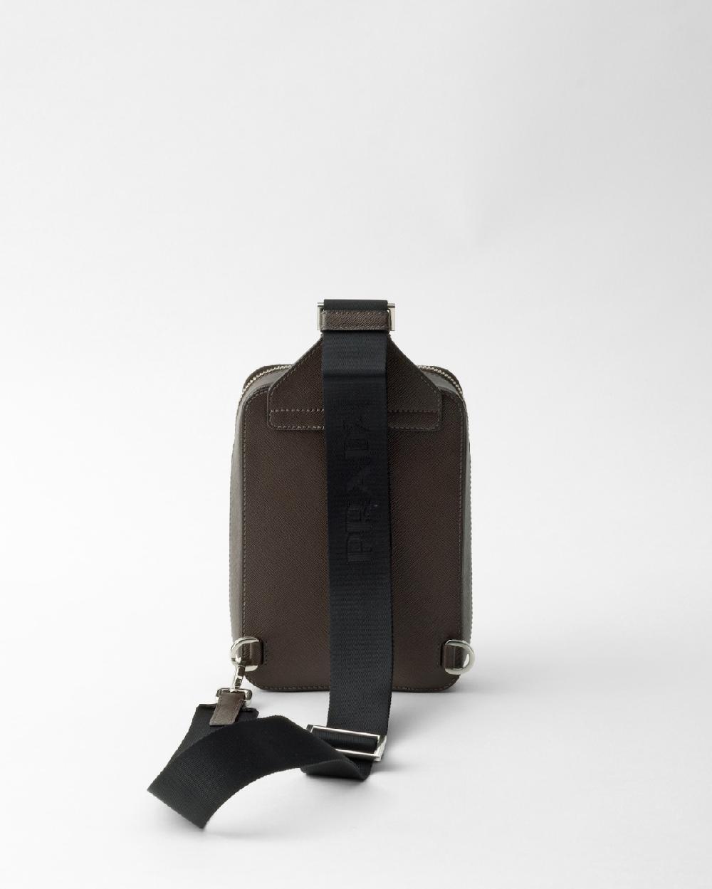 Prada Bolso Prada Brique de piel Saffiano Venta caliente