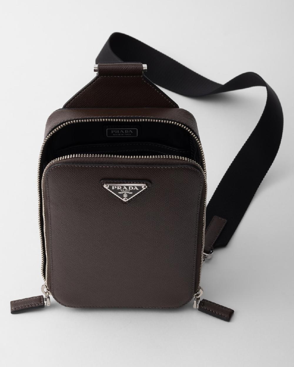 Prada Bolso Prada Brique de piel Saffiano Venta caliente