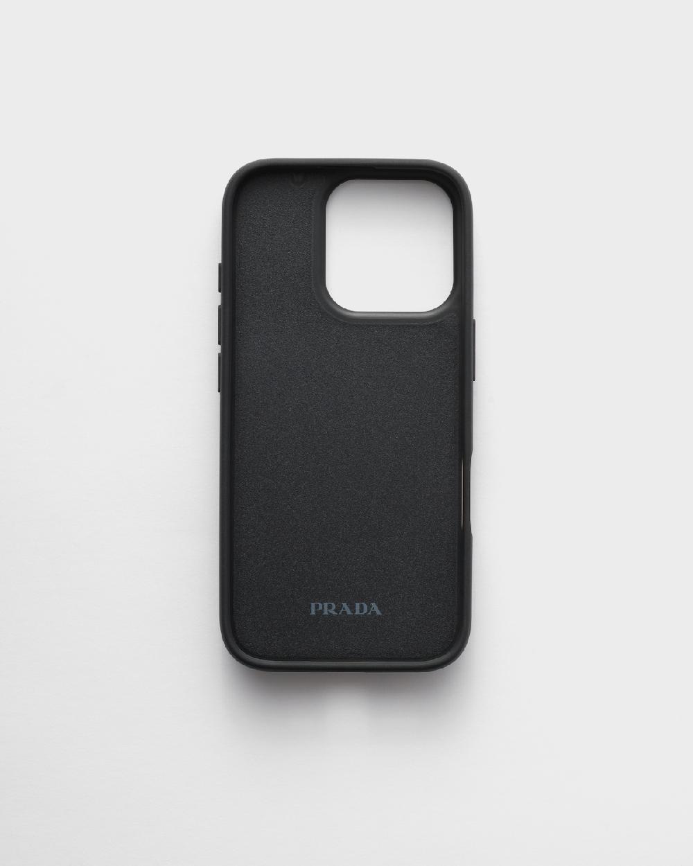 Prada Funda de piel Saffiano para iPhone 16 Pro Promoción trimestral