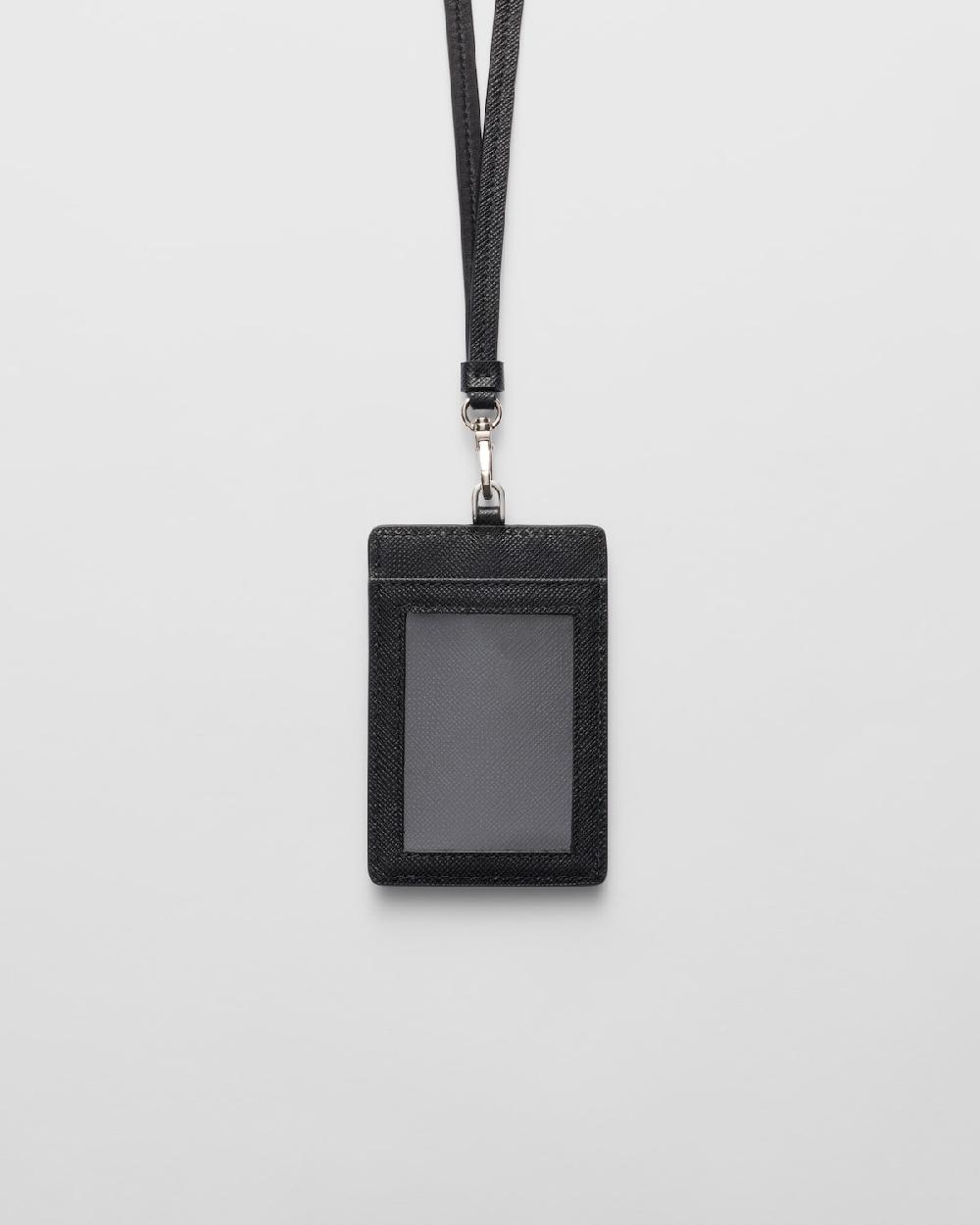 Prada Porta credencial de piel Saffiano Rebajas de fábrica