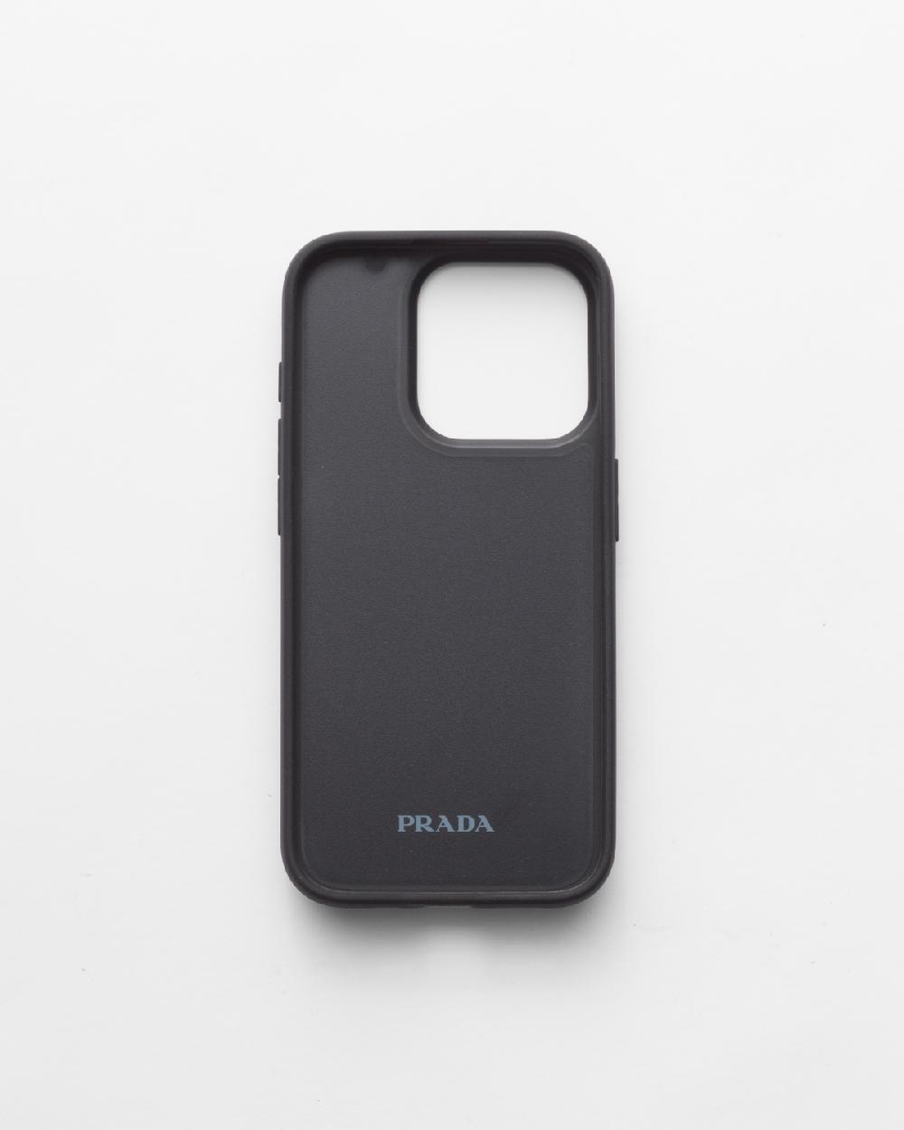 Prada Funda para iPhone 15 Pro de piel Saffiano Ventas relámpago