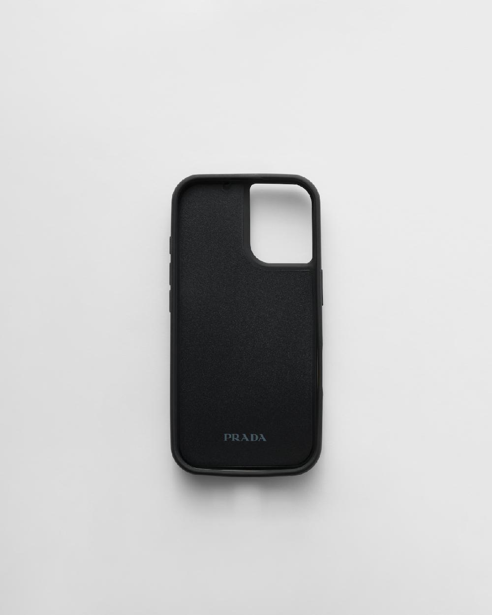 Prada Funda de piel Saffiano para iPhone 16 Tienda