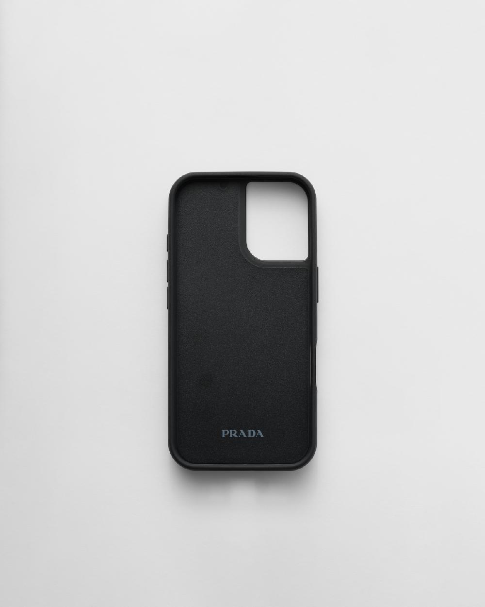 Prada Funda de piel Saffiano para iPhone 16 Tienda