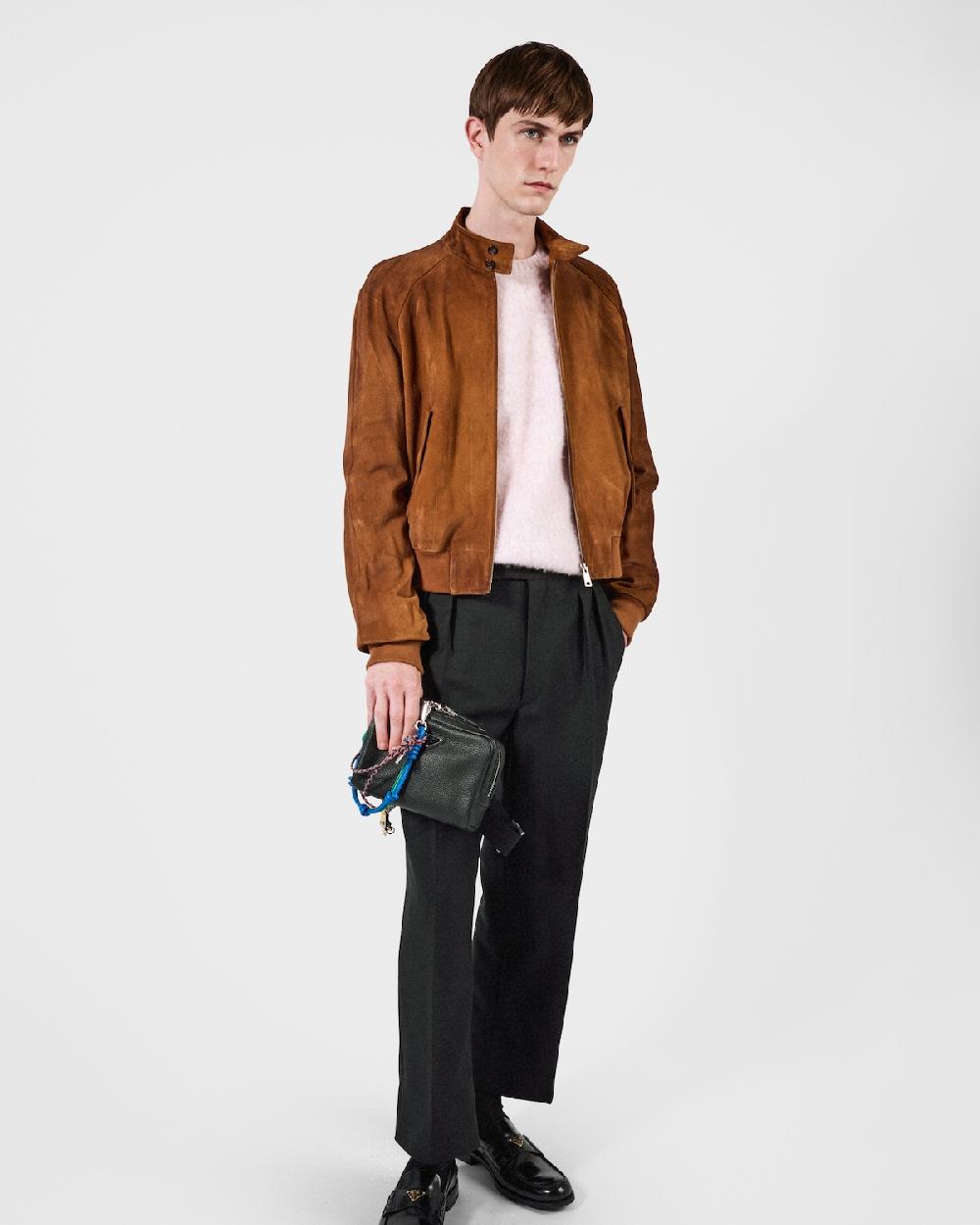 Prada Chaqueta bomber de ante Rebajas online
