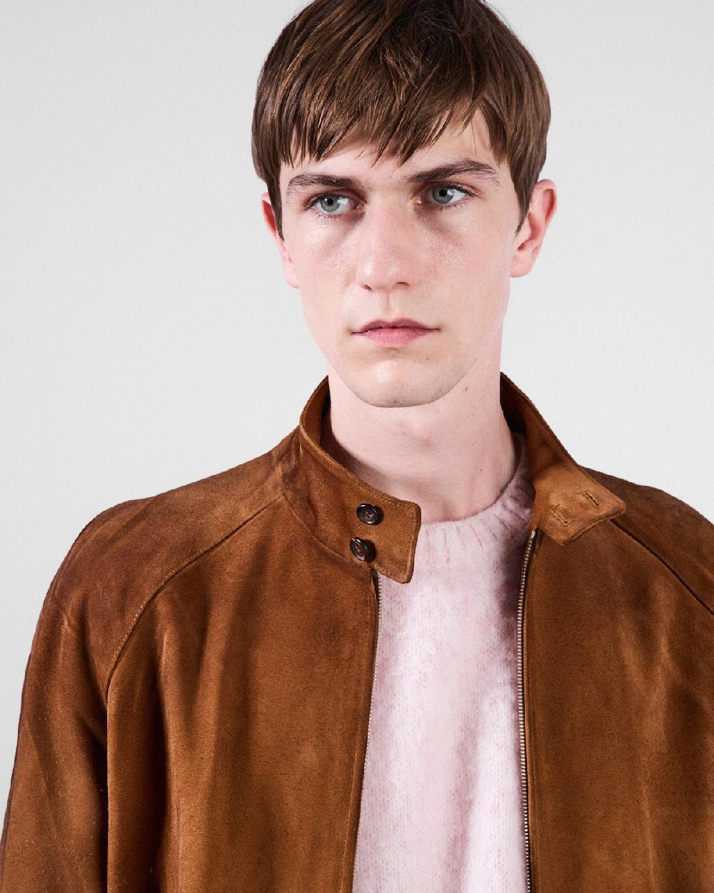 Prada Chaqueta bomber de ante Rebajas online