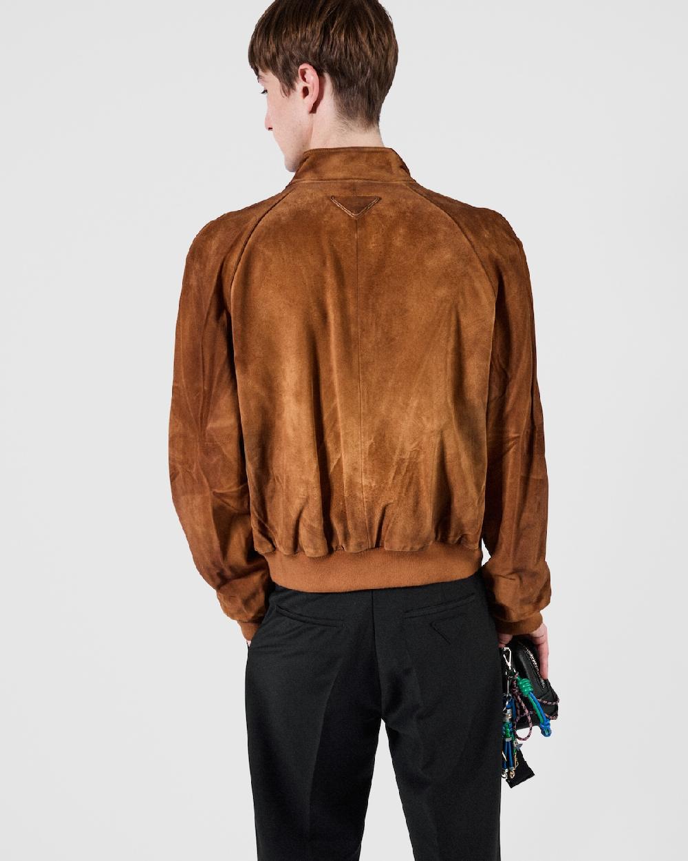 Prada Chaqueta bomber de ante Rebajas online