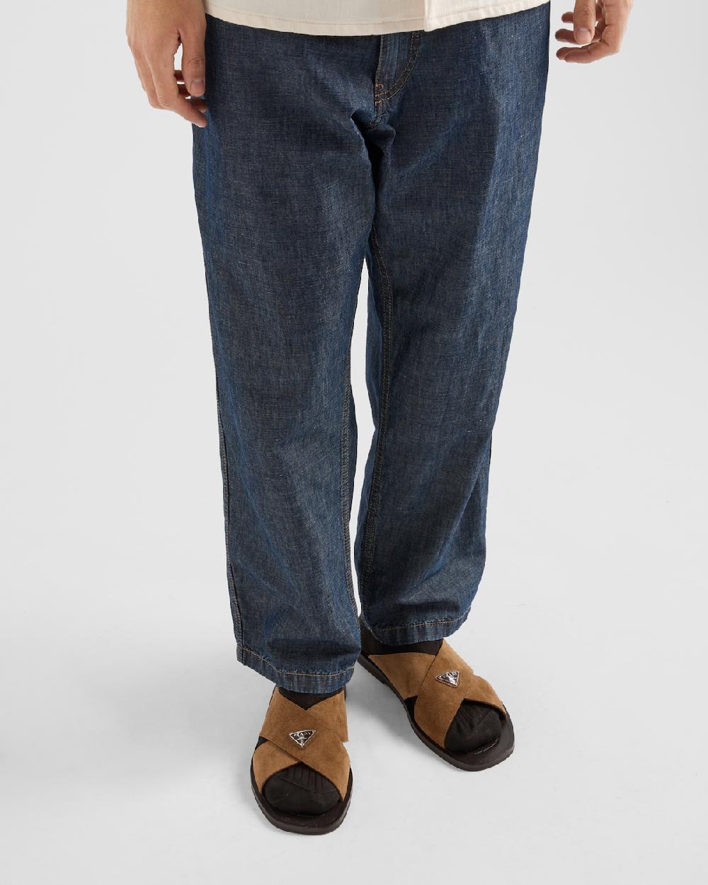 Prada Pantalones de cambray Oferta especial