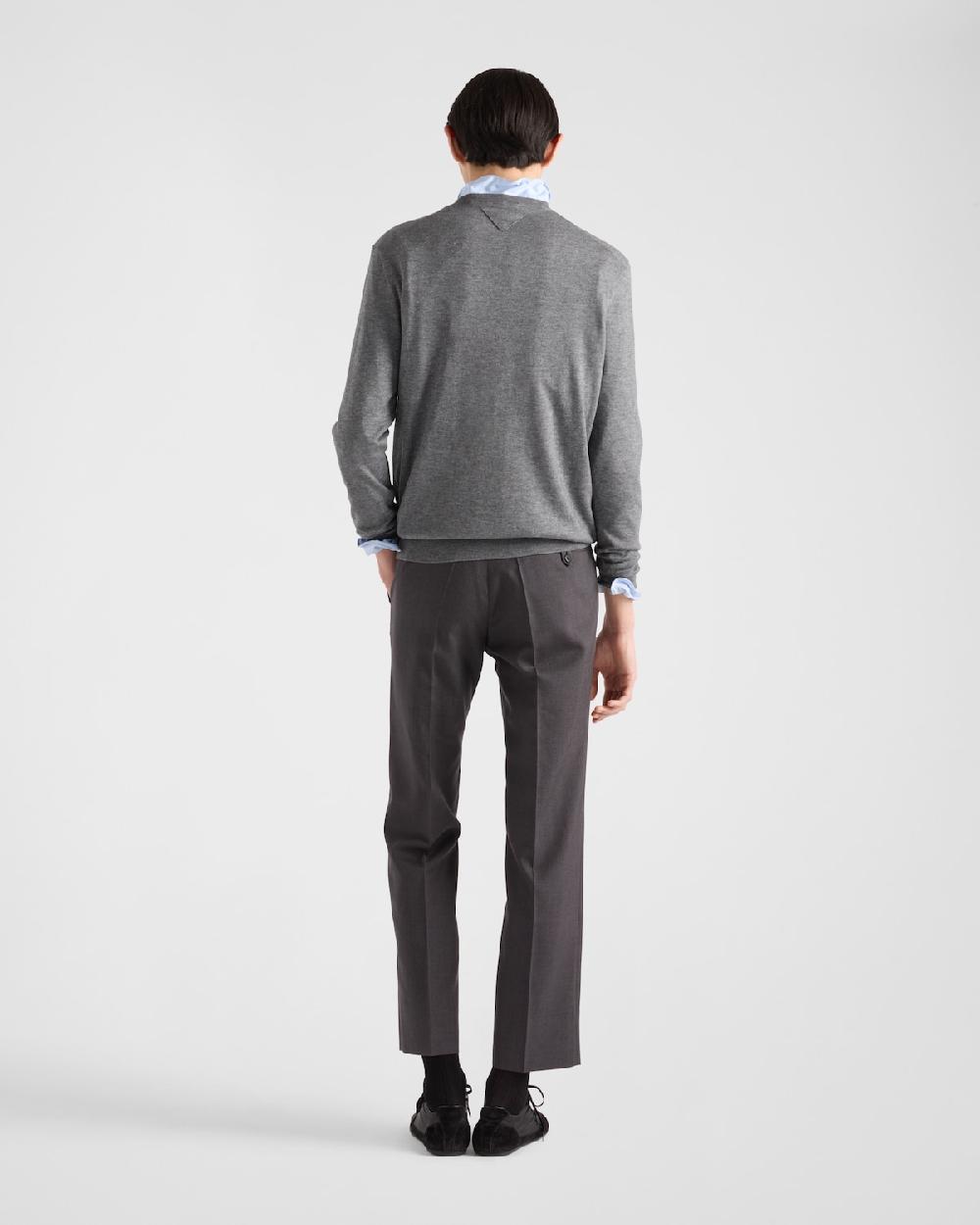 Prada Jersey de seda y cachemir con cuello redondo Grandes descuentos